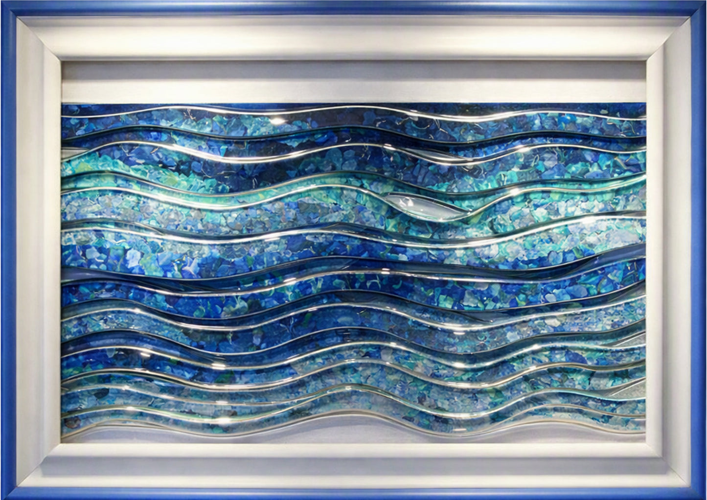 Caribbean Sea Barbados Trapunto Art Glass