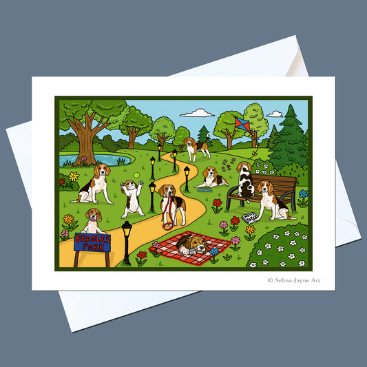 Beagle Dogs Greeting Card by Selina-Jayne 