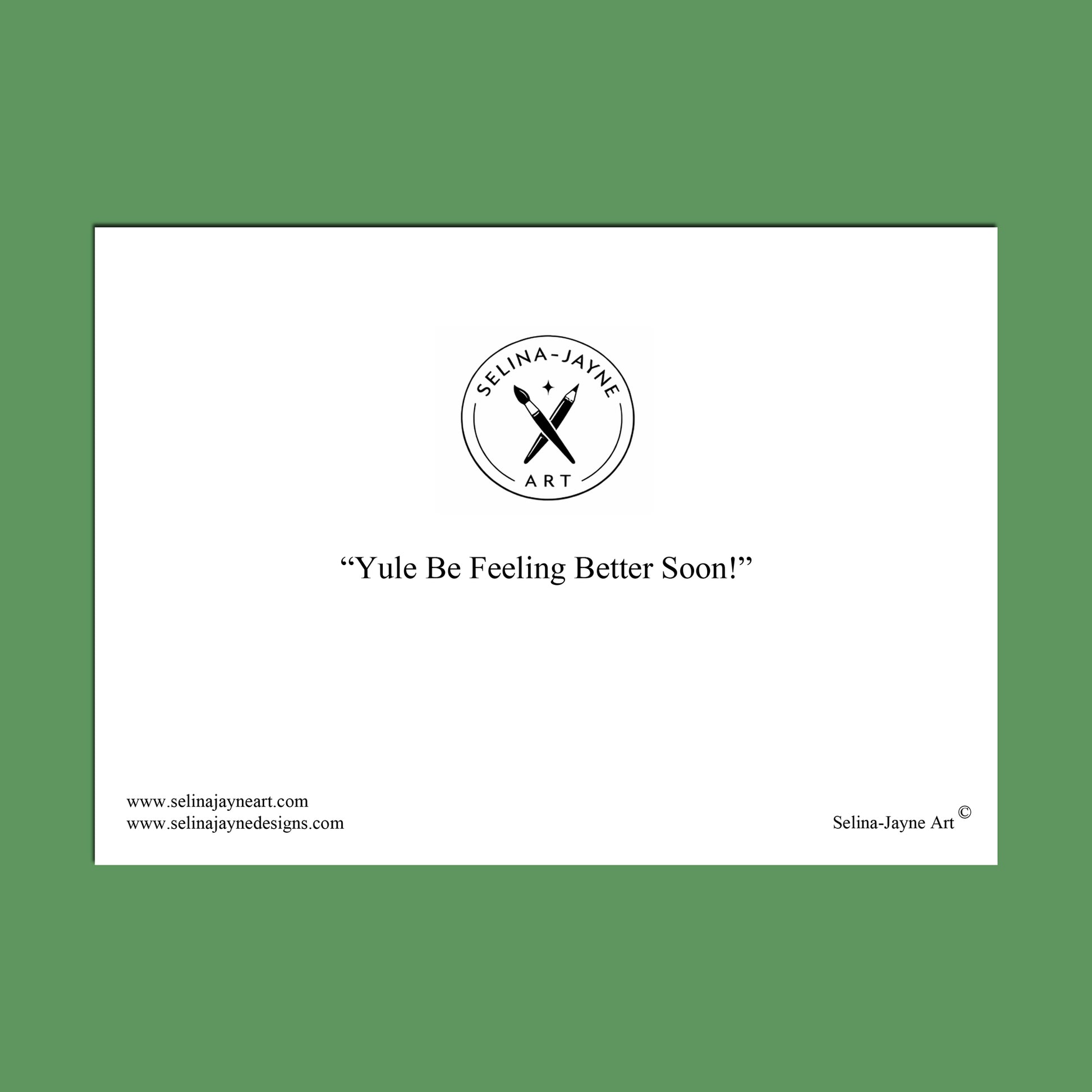 A minimalist art print featuring the text 'The Accountant's Office' centered on a white rectangular card, surrounded by a slate blue border. The design includes the Selina Jayne Art logo and website addresses in the corners.