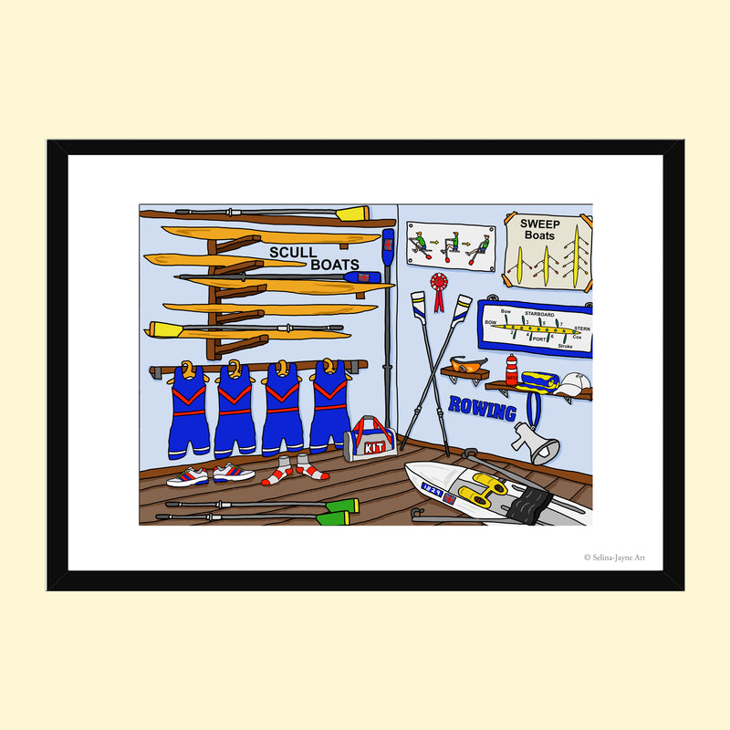 Art Print by Selina-Jayne in Black Frame - Inside the Boathouse Giclée Wall Art