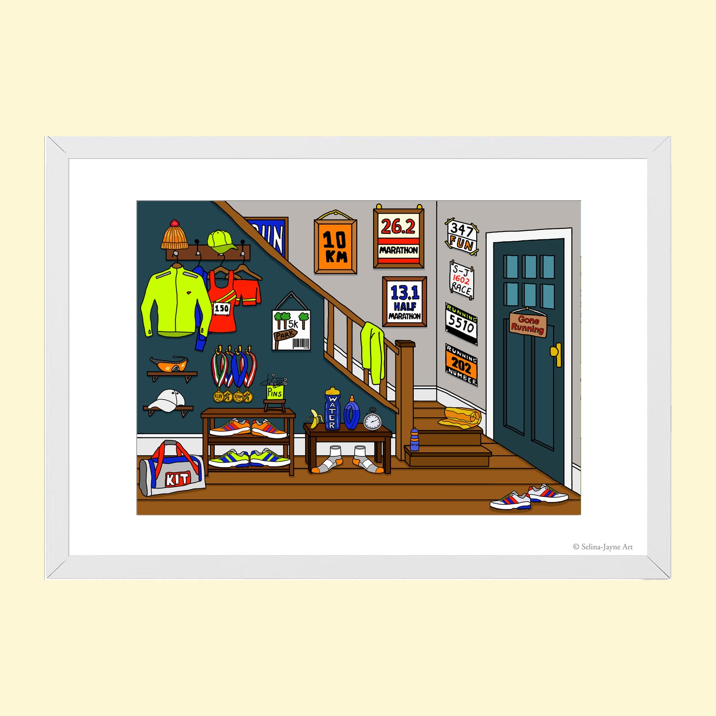 Running Limited Edition Framed Fine Art Print by Selina-Jayne in White Frame - Where the Runner Lives Giclée Wall Art